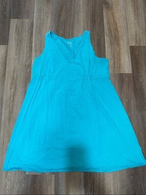 Old Navy Teal Sleeveless V-Neck Dress
